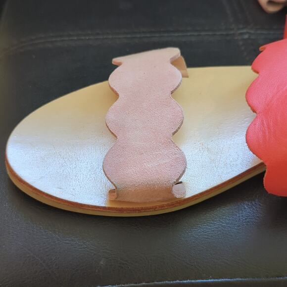 Sol Sana Wave Slide Leather Two Tone Flip Flop Comfy Beach Vacation Sandals - Picture 6 of 6